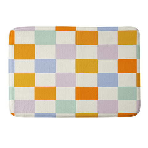 Lane and Lucia Rainbow Check Pattern Memory Foam Bath Mat