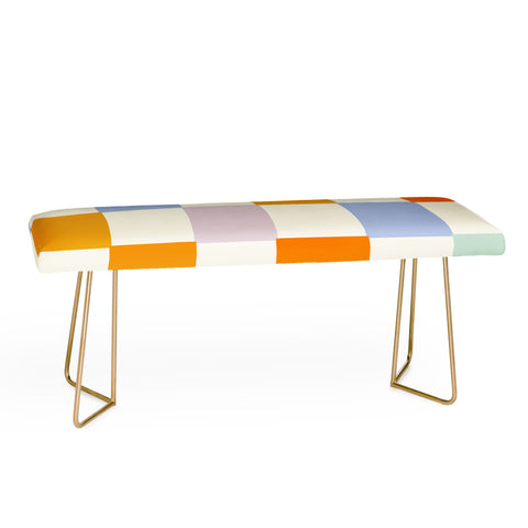 Lane and Lucia Rainbow Check Pattern Bench
