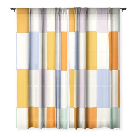 Lane and Lucia Rainbow Check Pattern Sheer Non Repeat