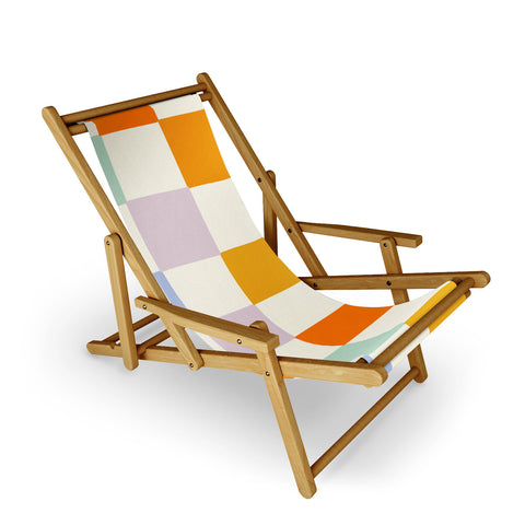 Lane and Lucia Rainbow Check Pattern Sling Chair