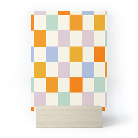 Lane and Lucia Rainbow Check Pattern Mini Art Print