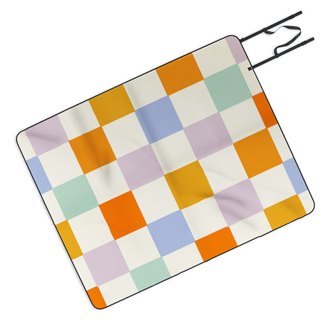 Lane and Lucia Rainbow Check Pattern Picnic Blanket