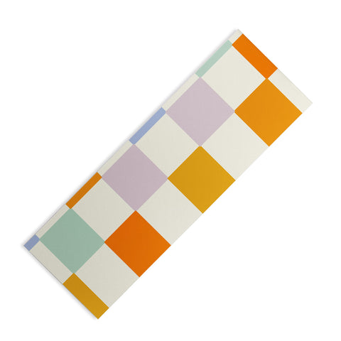 Lane and Lucia Rainbow Check Pattern Yoga Mat