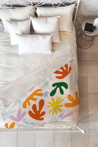 Lane and Lucia Rainbow Matisse Pattern Fleece Throw Blanket