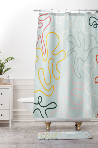 Lane and Lucia Rainbow Pathway Shower Curtain And Mat