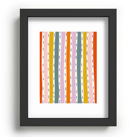 Lane and Lucia Rainbow Stripes and Dashes Recessed Framing Rectangle