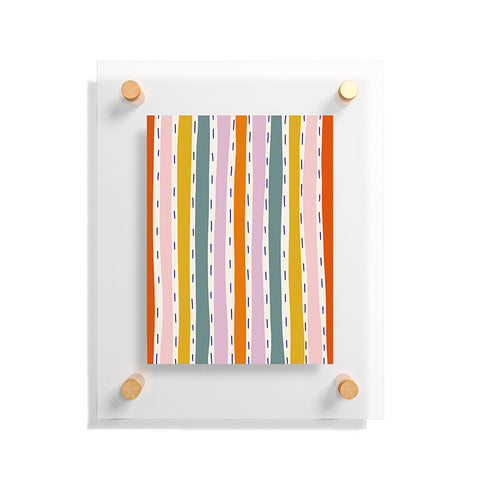 Lane and Lucia Rainbow Stripes and Dashes Floating Acrylic Print