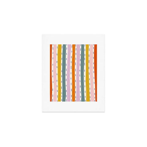 Lane and Lucia Rainbow Stripes and Dashes Art Print