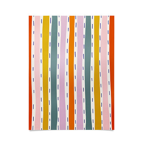 Lane and Lucia Rainbow Stripes and Dashes Poster