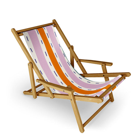 Lane and Lucia Rainbow Stripes and Dashes Sling Chair