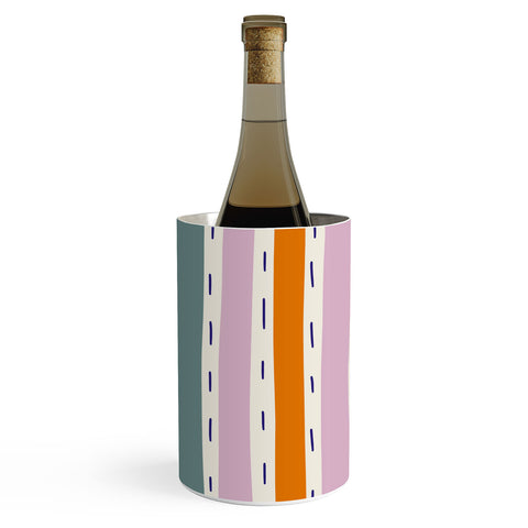 Lane and Lucia Rainbow Stripes and Dashes Wine Chiller