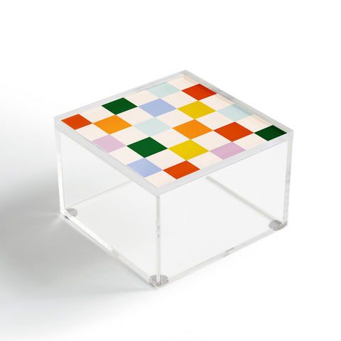 Lane and Lucia Retro Rainbow Checkerboard Acrylic Box