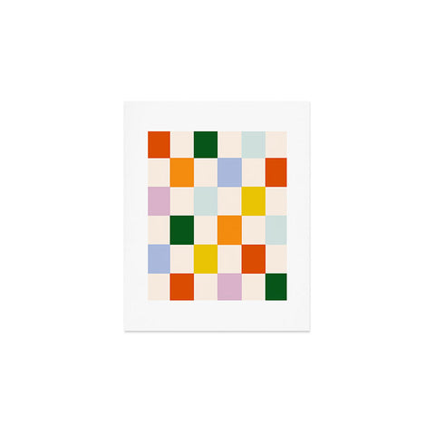 Lane and Lucia Retro Rainbow Checkerboard Art Print