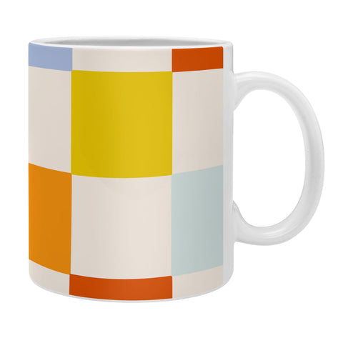 Lane and Lucia Retro Rainbow Checkerboard Coffee Mug