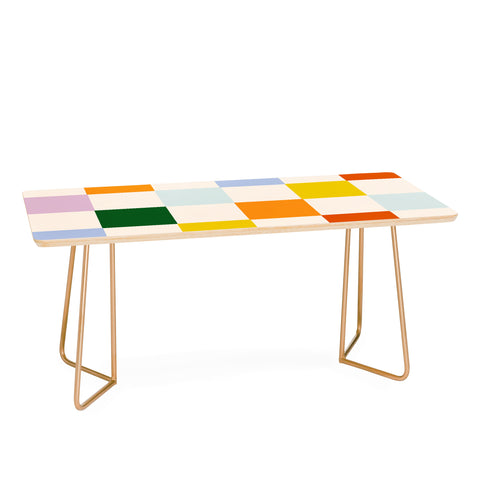 Lane and Lucia Retro Rainbow Checkerboard Coffee Table