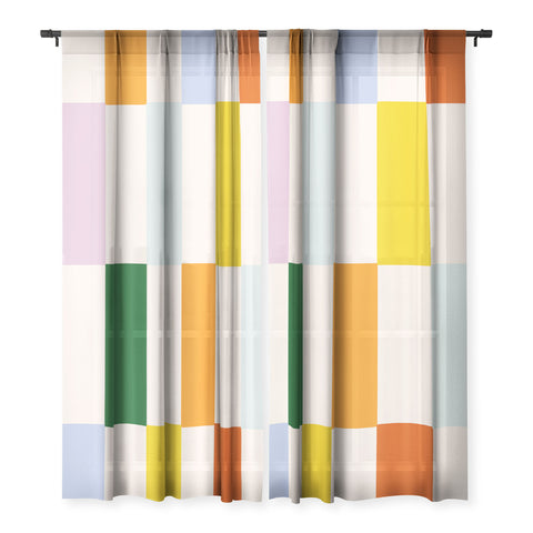 Lane and Lucia Retro Rainbow Checkerboard Sheer Non Repeat