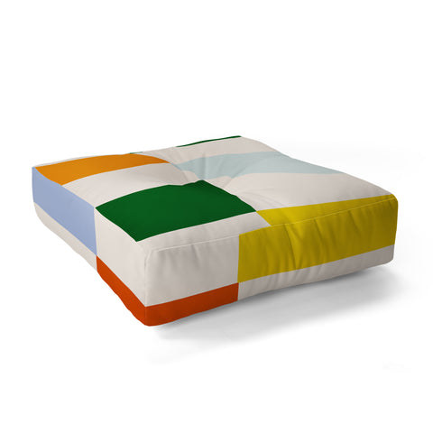 Lane and Lucia Retro Rainbow Checkerboard Floor Pillow Square