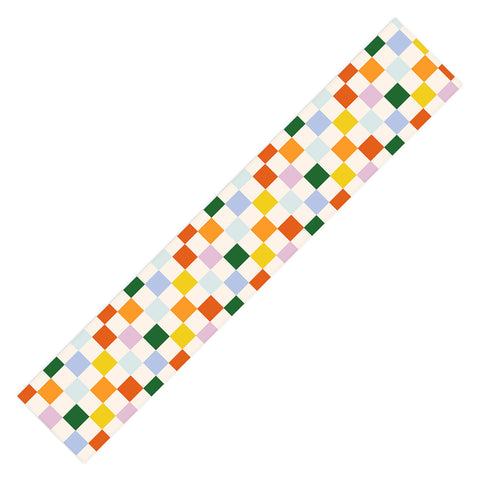 Lane and Lucia Retro Rainbow Checkerboard Table Runner