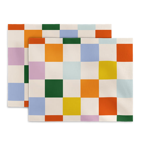 Lane and Lucia Retro Rainbow Checkerboard Placemat