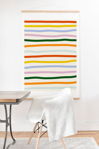 Lane and Lucia Retro Rainbow Stripe Art Print And Hanger