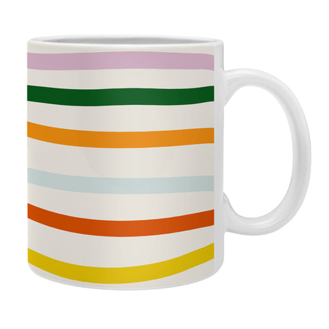 Lane and Lucia Retro Rainbow Stripe Coffee Mug