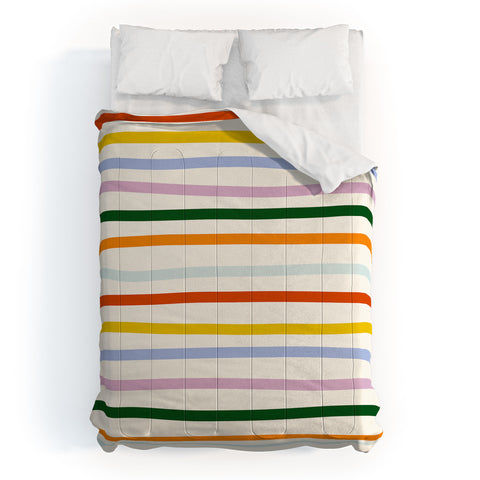 Lane and Lucia Retro Rainbow Stripe Comforter