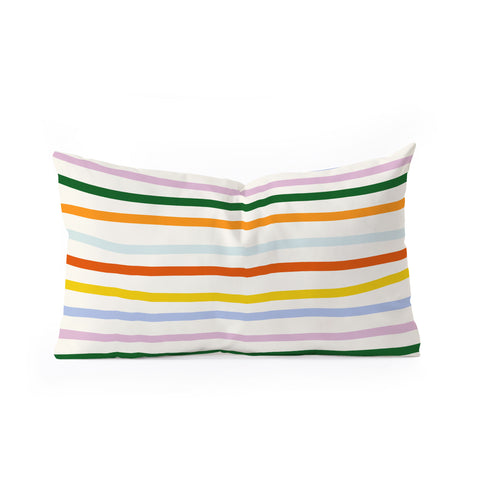 Lane and Lucia Retro Rainbow Stripe Oblong Throw Pillow