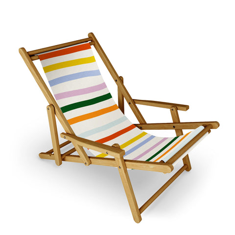 Lane and Lucia Retro Rainbow Stripe Sling Chair
