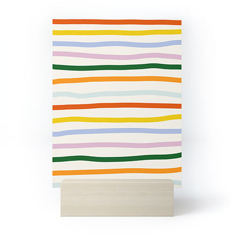 Lane and Lucia Retro Rainbow Stripe Mini Art Print