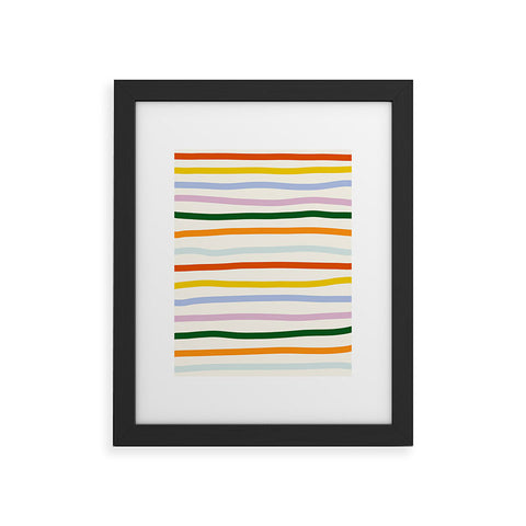 Lane and Lucia Retro Rainbow Stripe Framed Art Print