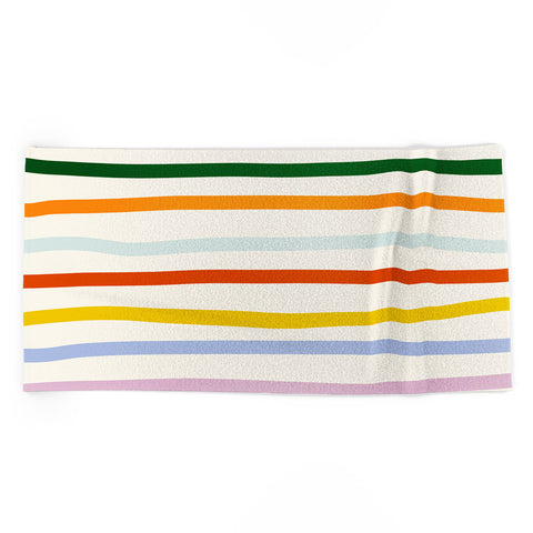 Lane and Lucia Retro Rainbow Stripe Beach Towel