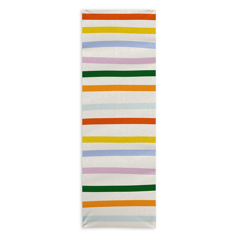 Lane and Lucia Retro Rainbow Stripe Yoga Towel