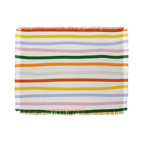 Lane and Lucia Retro Rainbow Stripe Throw Blanket