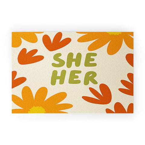 Lane and Lucia SheHer Pronouns Welcome Mat