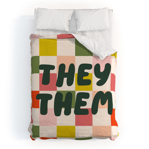 Lane and Lucia They Them Pronouns Duvet Cover