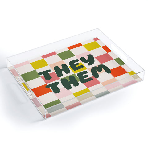 Lane and Lucia They Them Pronouns Acrylic Tray