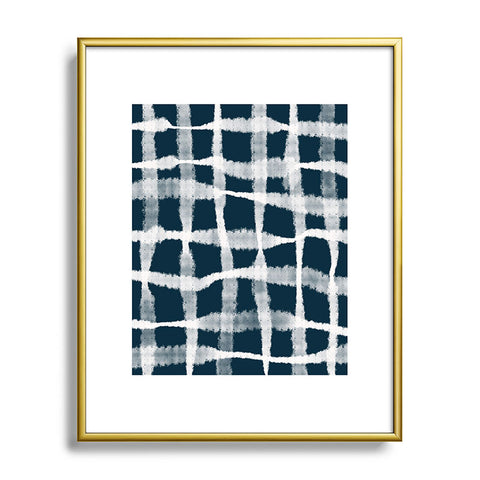 Lane and Lucia Tie Dye no 1 in Indigo Metal Framed Art Print