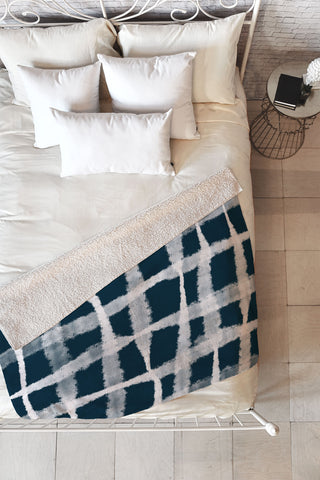 Lane and Lucia Tie Dye no 1 in Indigo Fleece Throw Blanket