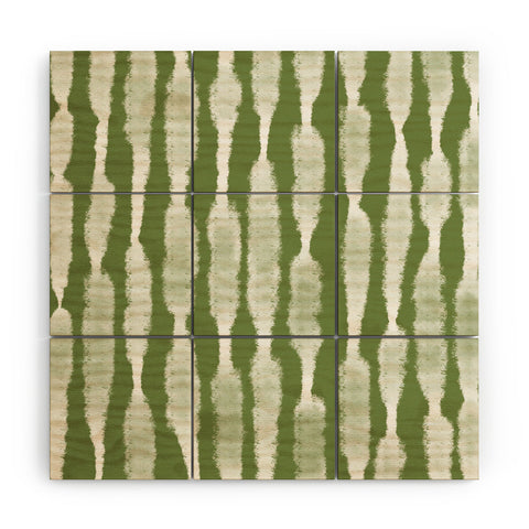Lane and Lucia Tie Dye no 2 in Green Wood Wall Mural