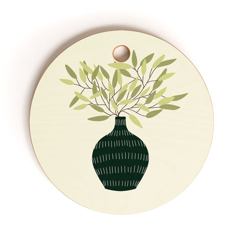 Lane and Lucia Vase 25 with Olive Branches Cutting Board Round