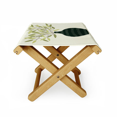 Lane and Lucia Vase 25 with Olive Branches Folding Stool