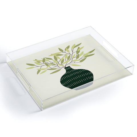 Lane and Lucia Vase 25 with Olive Branches Acrylic Tray