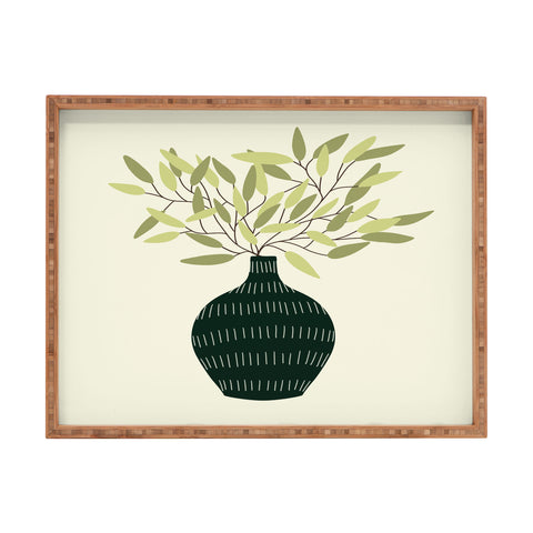 Lane and Lucia Vase 25 with Olive Branches Rectangular Tray