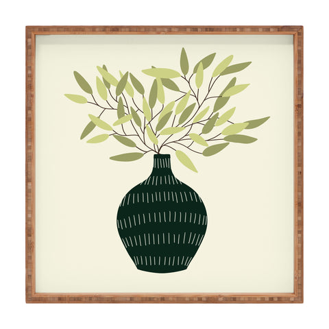 Lane and Lucia Vase 25 with Olive Branches Square Tray
