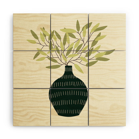 Lane and Lucia Vase 25 with Olive Branches Wood Wall Mural