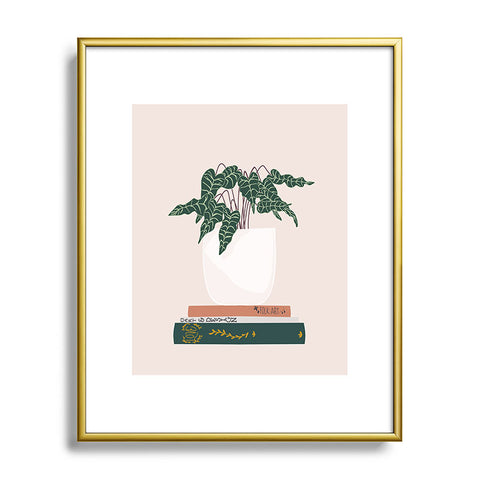 Lane and Lucia Vase no 17 with Alocasia Polly Metal Framed Art Print