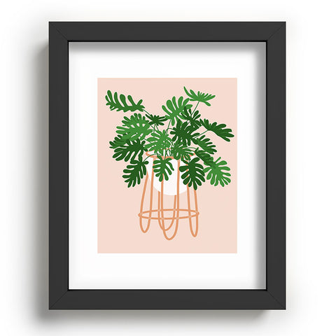 Lane and Lucia Vase no 26 with Tropical Plant Recessed Framing Rectangle