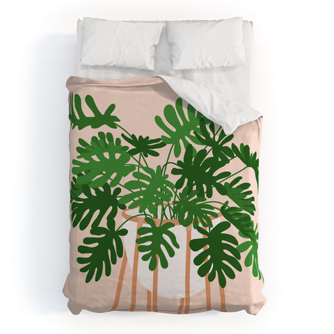 Lane and Lucia Vase no 26 with Tropical Plant Duvet Cover