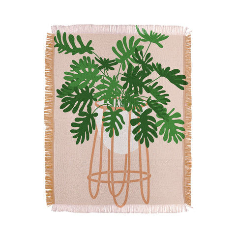 Lane and Lucia Vase no 26 with Tropical Plant Throw Blanket