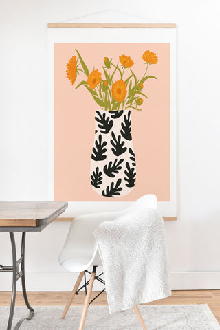 Lane and Lucia Vase no 28 with Heliopsis Art Print And Hanger